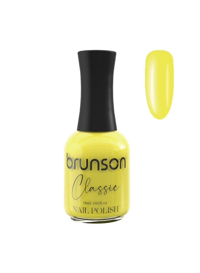 Brunson Classic Nail Polish 18ml Fast Dry Nail Lacquer Nail Harderner Normal Polish Glossy Gel Effect Quick Air Dry Long-Lasting Natural Nail Enamel Salon Quality Manicure Pedicure Regular Polish - Image 1